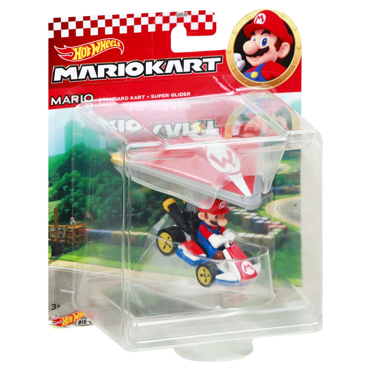 slide 2 of 9, Hot Wheels MarioKart 3+ Mario Standard Kart + Super Glider Die-Cast 1 ea, 1 ct