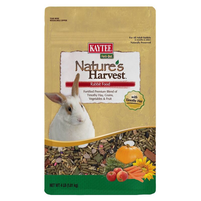slide 1 of 4, Kaytee Nature's Vegetable, Grain, Fruit Harvest Rabbit Small Animal Food - 4lbs, 4 lb