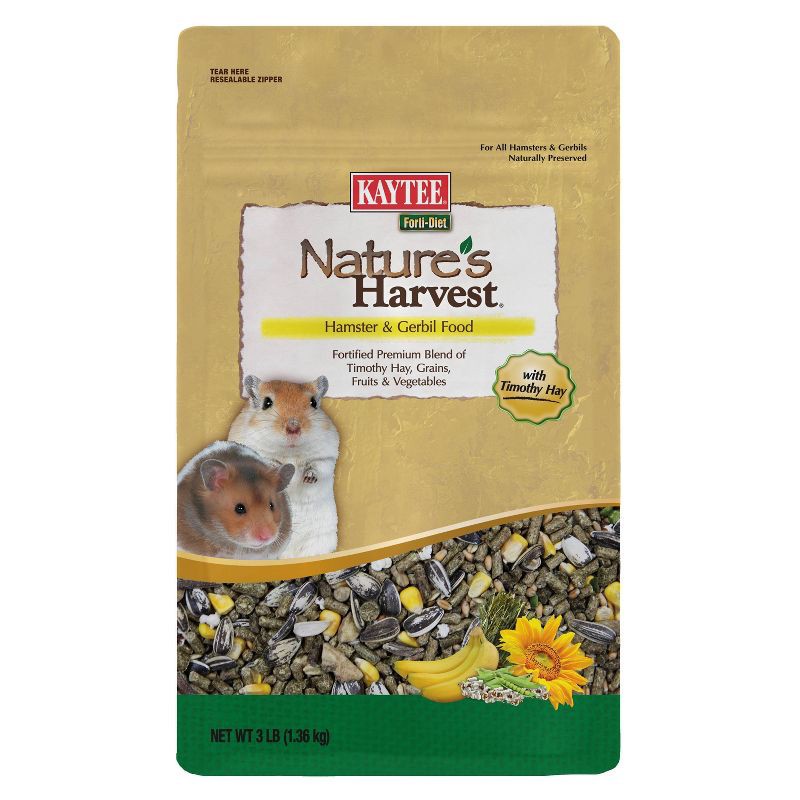 slide 1 of 4, Kaytee Nature's Vegetable, Grain, Fruit Harvest Hamster & Gerbil Food - 3lb, 3 lb