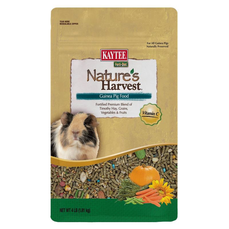 slide 1 of 4, Kaytee Nature's Vegetable, Grain, Fruit Harvest Guinea Pig Small Animal Food - 4lbs, 4 lb