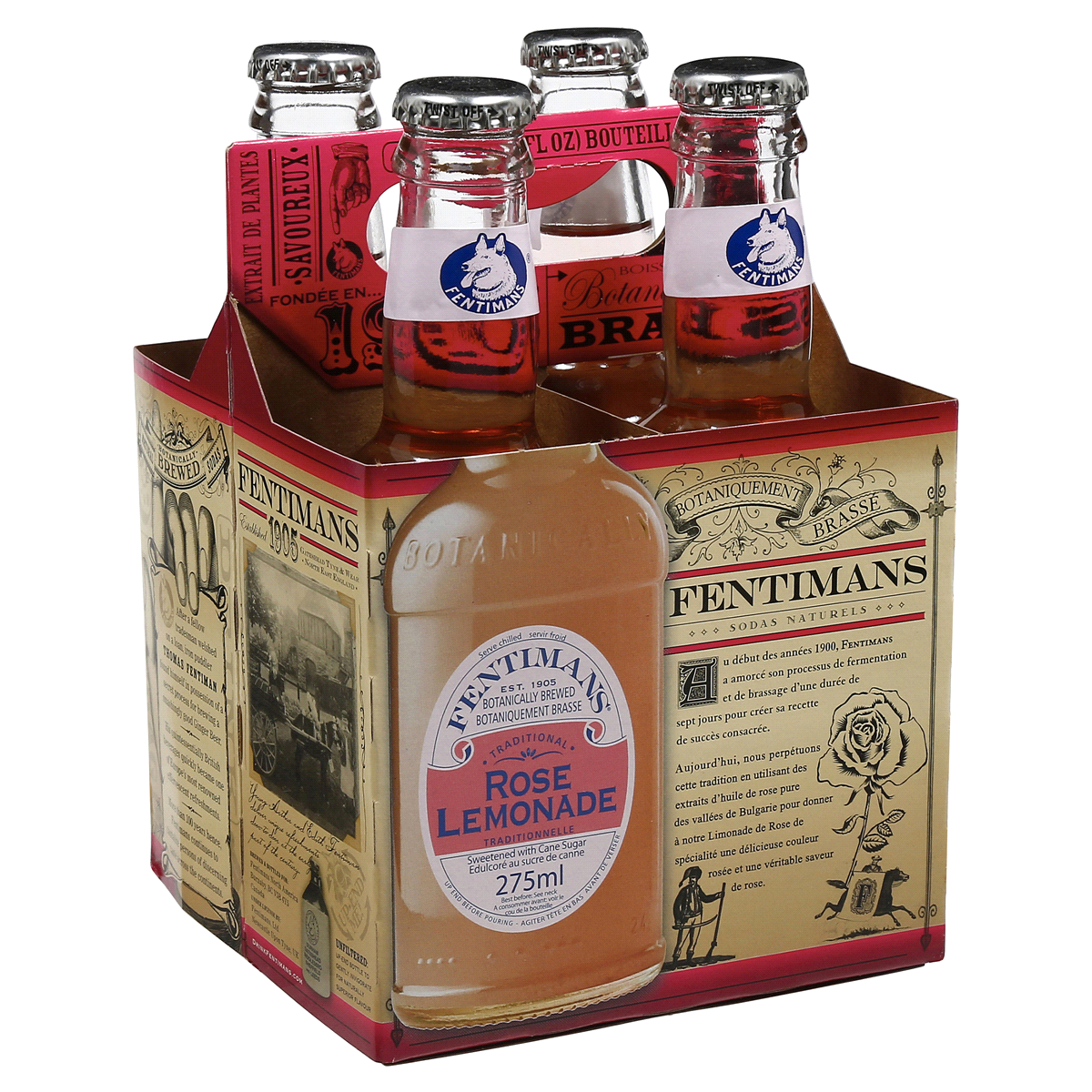 slide 3 of 5, Fentimans Rose Lemonade Glass Bottles - 4pk/9.3 fl oz, 4 ct; 9.3 fl oz