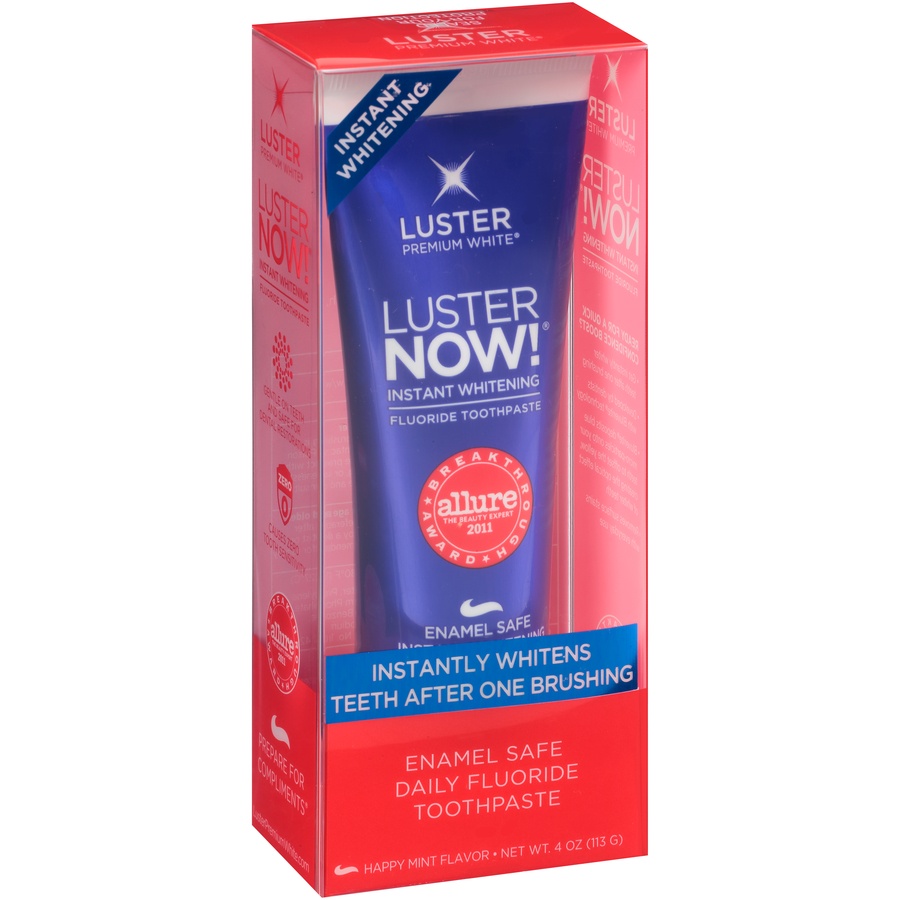 slide 2 of 6, Luster's NOW! Instant Whitening Daily Toothpaste, 1 ct