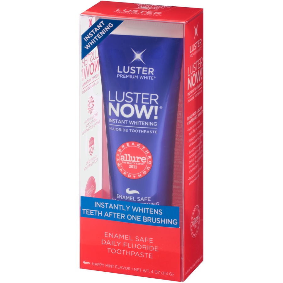 slide 3 of 6, Luster's NOW! Instant Whitening Daily Toothpaste, 1 ct