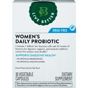 slide 1 of 1, Live Better Women's Daily Probiotic Vegetable Capsules, 30 ct