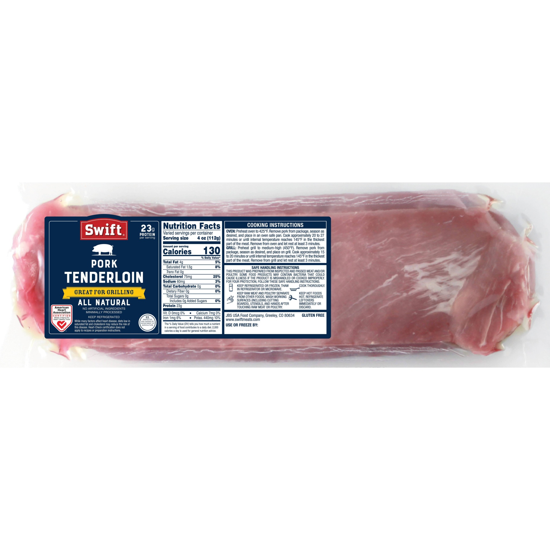 slide 1 of 2, Swift Premium All Natural Pork Tenderloin, per lb