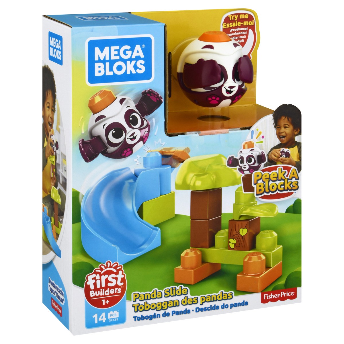 slide 2 of 9, Mega Bloks Peek A Blocks Panda Slide, 1 ct