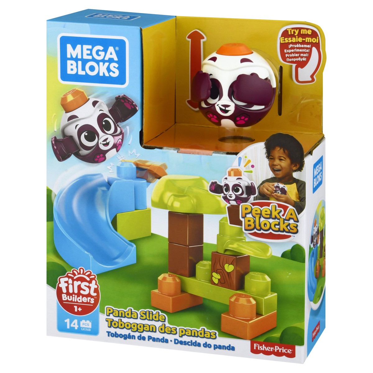 slide 3 of 9, Mega Bloks Peek A Blocks Panda Slide, 1 ct