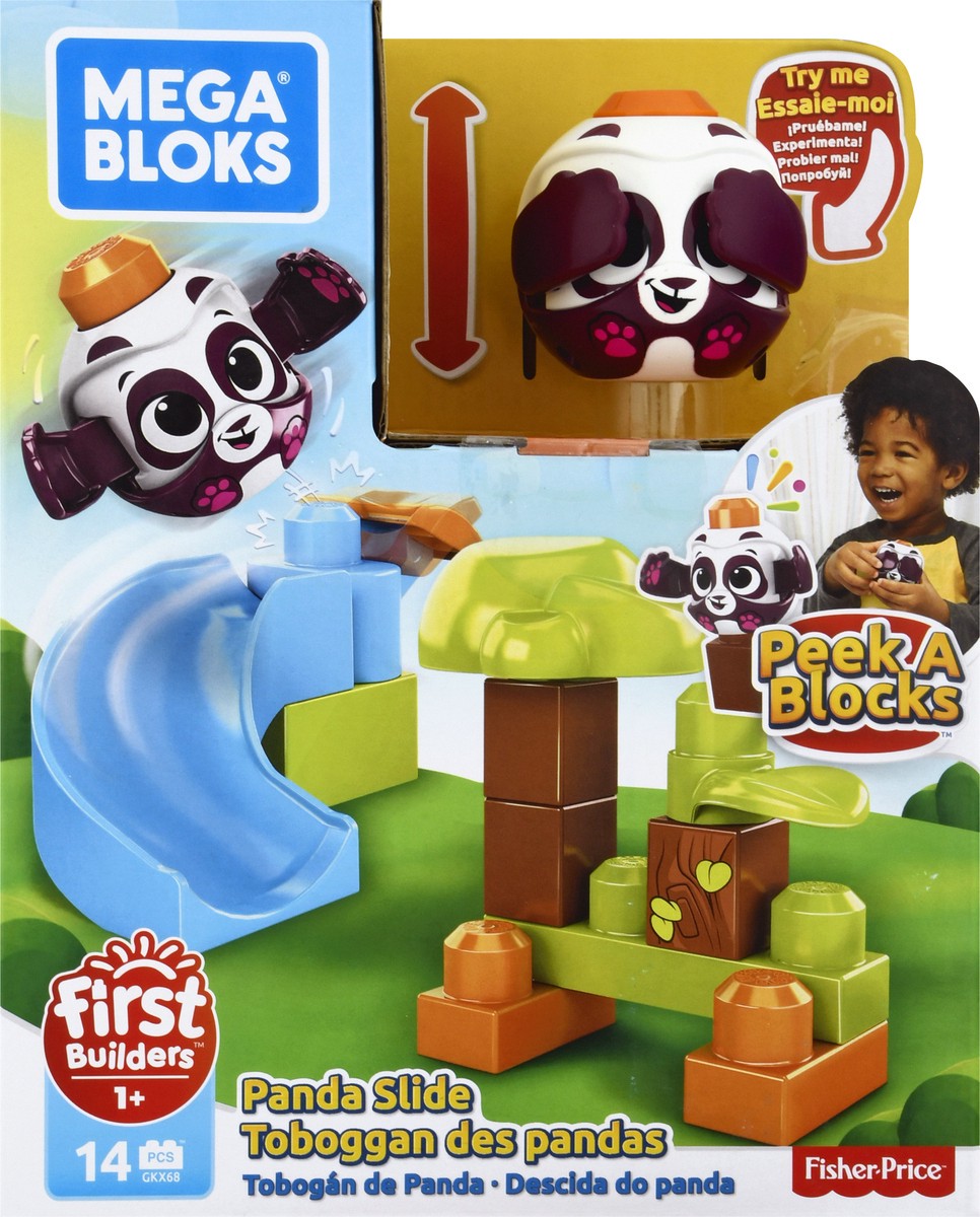 slide 6 of 9, Mega Bloks Peek A Blocks Panda Slide, 1 ct