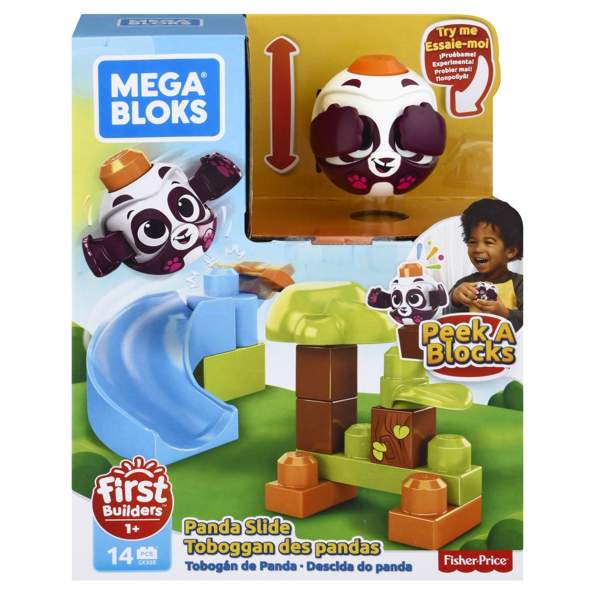 slide 1 of 9, Mega Bloks Peek A Blocks Panda Slide, 1 ct