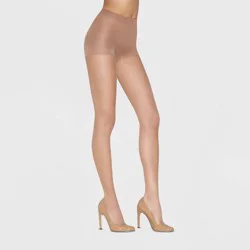 Hanes Premium Women's Ultra Sheer Light Coverage 2pk Pantyhose - Nude XL: Nylon Spandex Blend, High Waisted, Tagless, Control Top