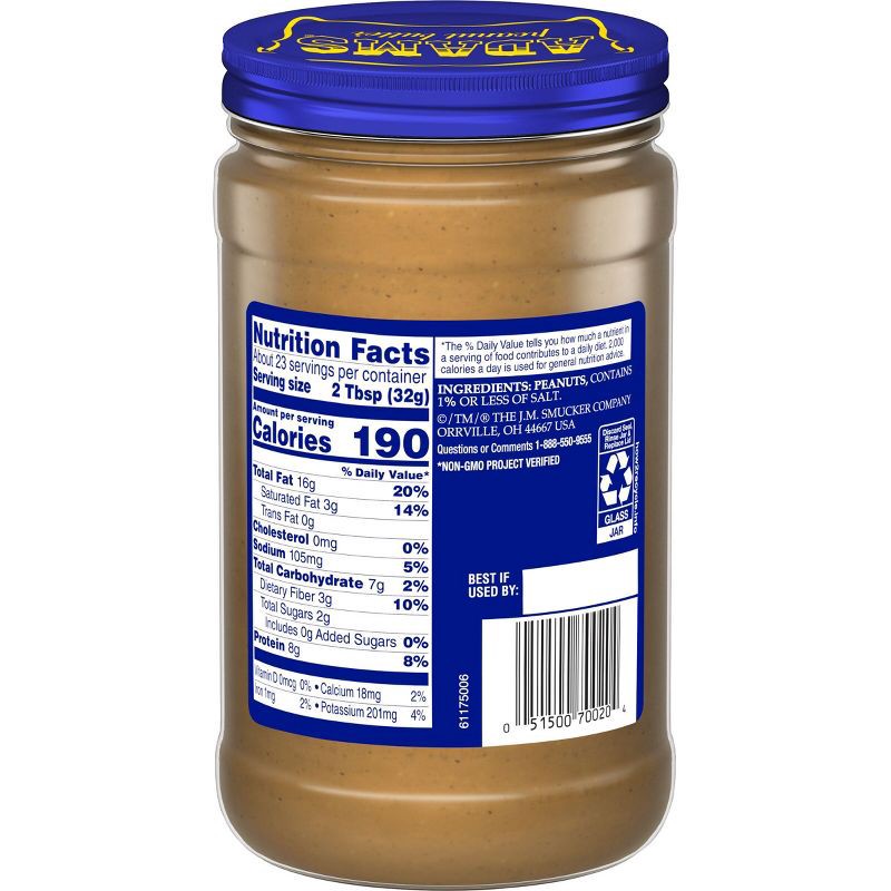 slide 2 of 3, Adams Peanut Butter Adam's 100% Natural Creamy Peanut Butter - 26oz, 26 oz