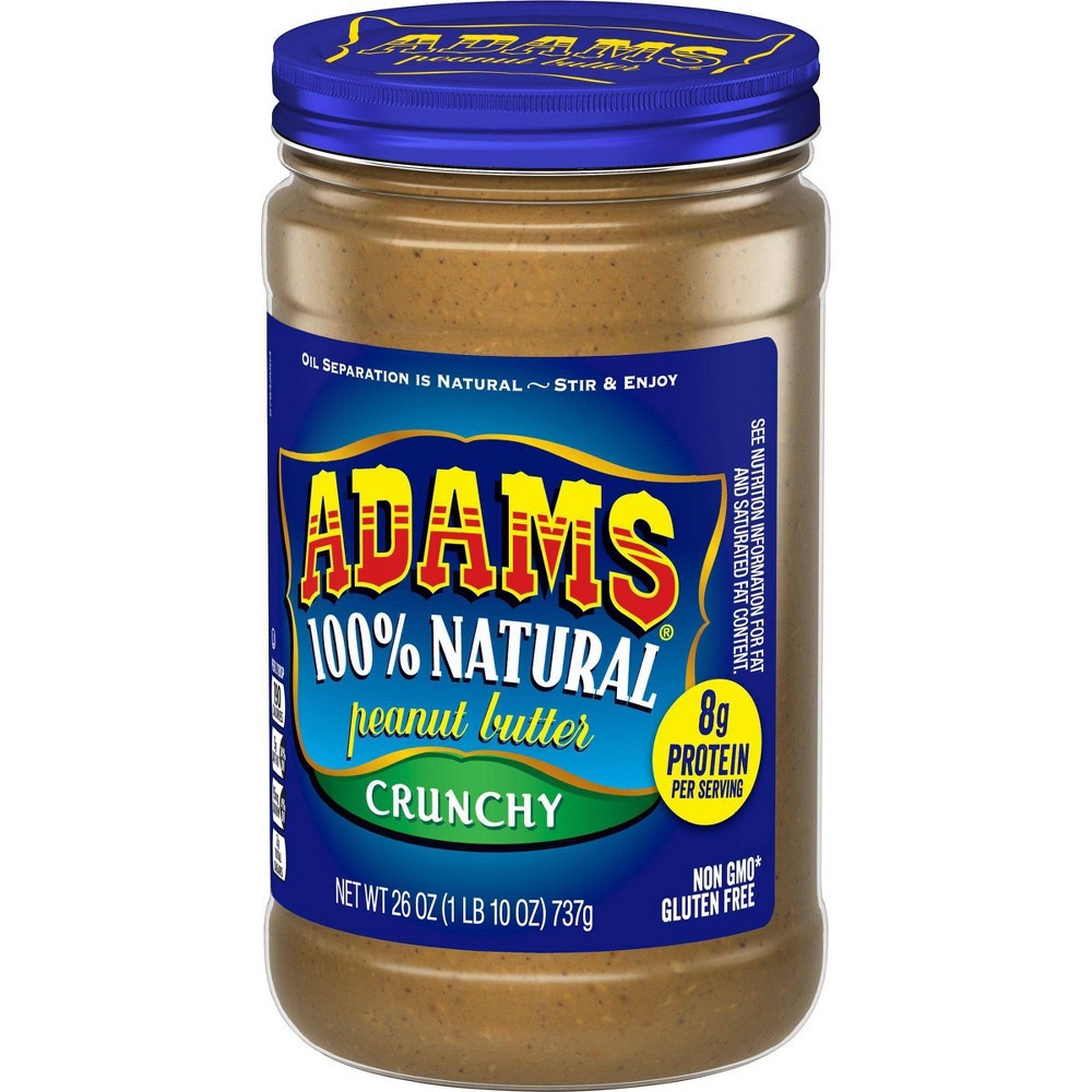 slide 3 of 4, Adams Peanut Butter 100% Natural Crunchy Peanut Butter - 26oz, 26 oz