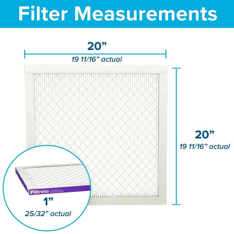 slide 3 of 11, Filtrete 20x20x1 2pk Allergen Bacteria and Virus Air Filter 1500 MPR: Electrostatic Furnace Filter, MERV 12, Captures Dust & Pollen, 2 ct