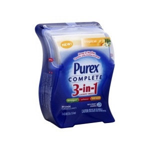 slide 1 of 1, Purex Complete 3-In-1 Laundry Sheets Tropical Escape, 20 ct