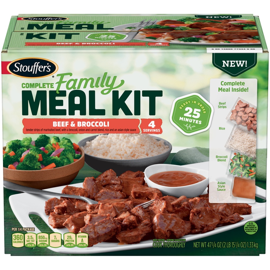 slide 1 of 1, Stouffer's Beef & Broccoli Complete Family Meal Kit, 47.25 oz