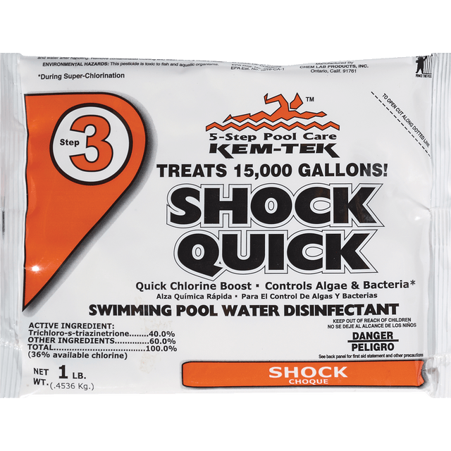 slide 1 of 1, Kem-Tek Shock Quick Swimming Pool Water Disinfectant, 1 lb