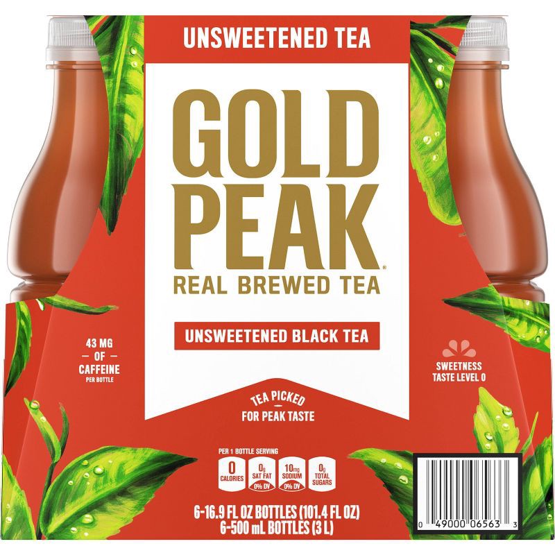 slide 3 of 9, Gold Peak Unsweetened Tea Bottles - 6pk/16.9 fl oz, 6 ct; 16.9 fl oz