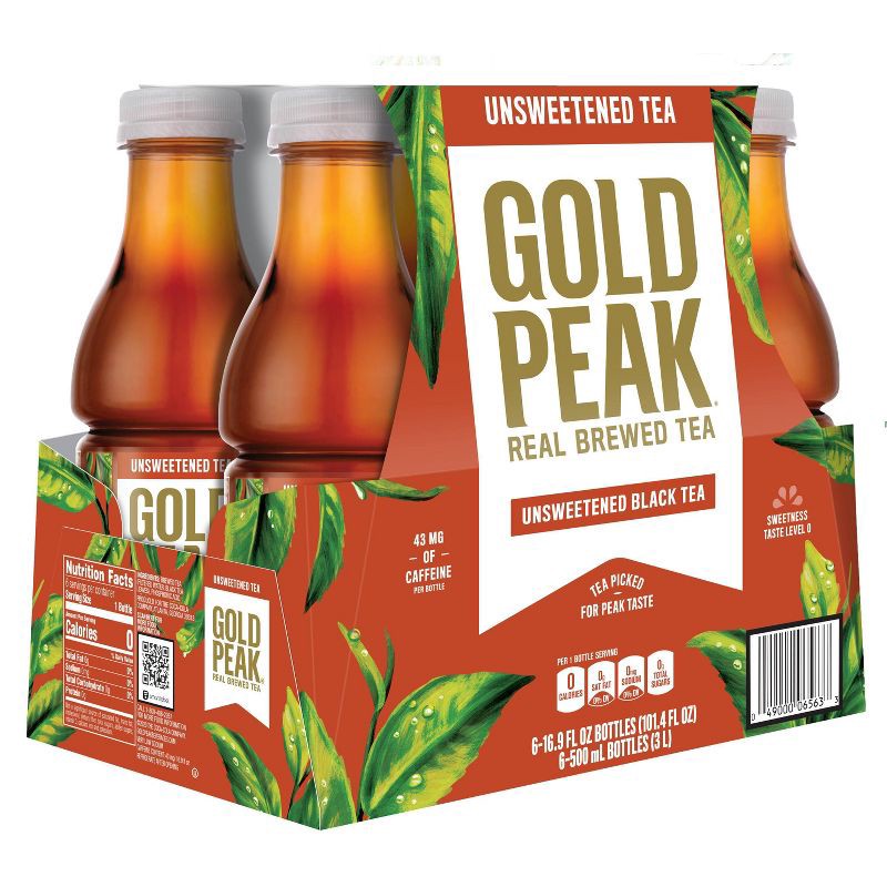 slide 5 of 9, Gold Peak Unsweetened Tea Bottles - 6pk/16.9 fl oz, 6 ct; 16.9 fl oz