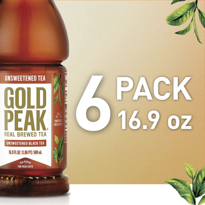 slide 6 of 8, Gold Peak Unsweetened Tea Bottles - 6pk/16.9 fl oz, 6 ct; 16.9 fl oz