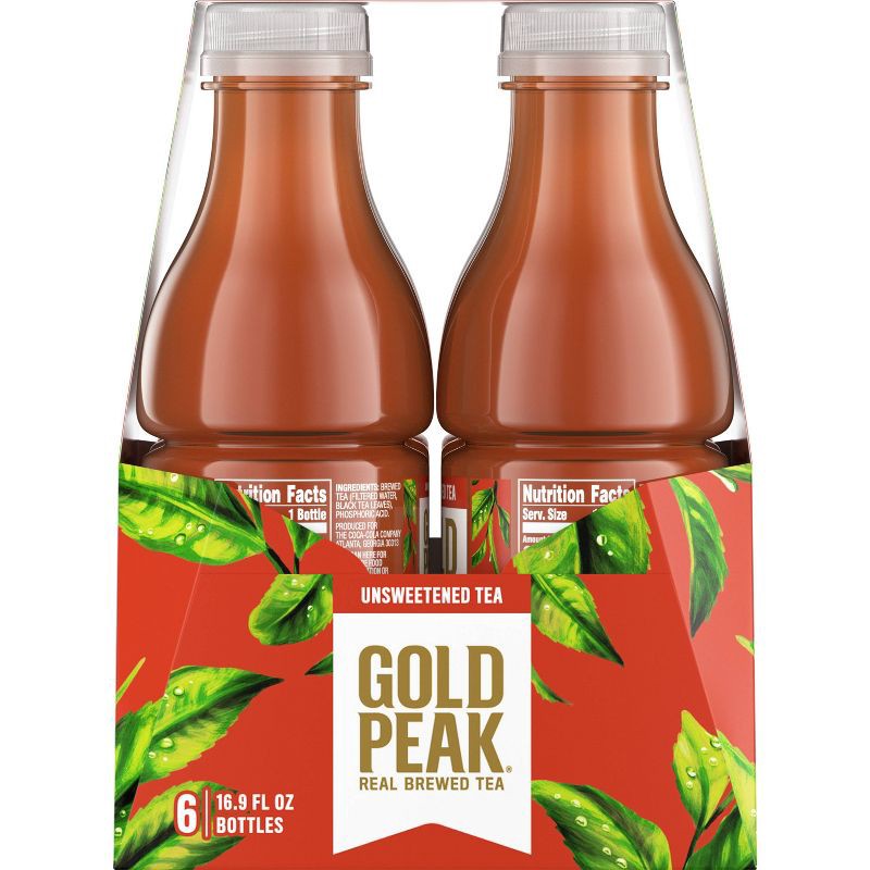 slide 6 of 9, Gold Peak Unsweetened Tea Bottles - 6pk/16.9 fl oz, 6 ct; 16.9 fl oz