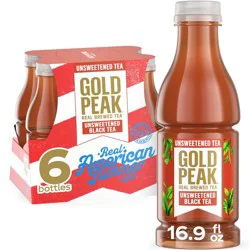 Gold Peak Unsweetened Tea Bottles - 6pk/16.9 fl oz