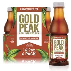 Gold Peak Unsweetened Tea Bottles - 6pk/16.9 fl oz