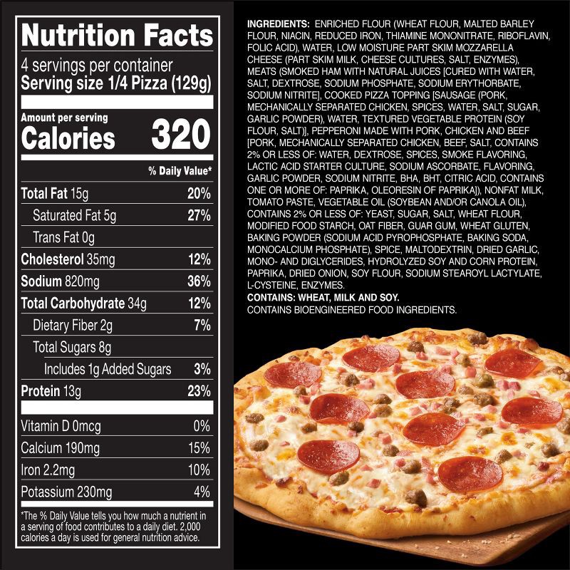 slide 5 of 8, Red Baron Meat Trio Brick Oven Frozen Pizza - 18.22oz, 18.22 oz