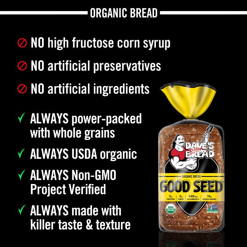 slide 4 of 16, Dave's Killer Bread Organic Good Seed Bread - 27oz, 27 oz