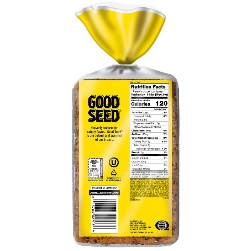 slide 6 of 7, Dave's Killer Bread Organic Good Seed Bread - 27oz, 27 oz