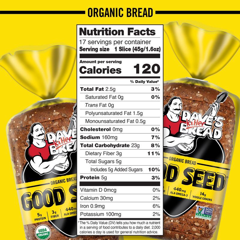 slide 7 of 16, Dave's Killer Bread Organic Good Seed Bread - 27oz, 27 oz