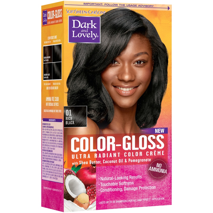 slide 3 of 8, Dark & Lovely Color Gloss Semi Permanent Hair Color - Jet Black, 1 ct