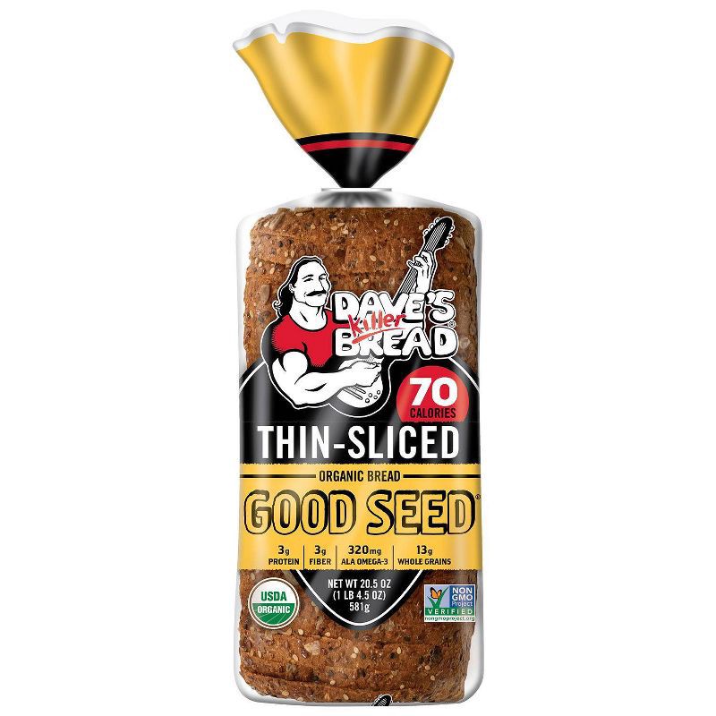 slide 1 of 8, Dave's Killer Bread Organic Thin Sliced Good Seed Bread - 20.5oz, 20.5 oz