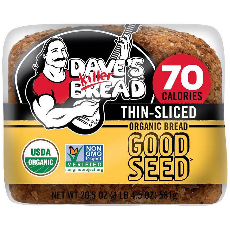 slide 5 of 8, Dave's Killer Bread Organic Thin Sliced Good Seed Bread - 20.5oz, 20.5 oz