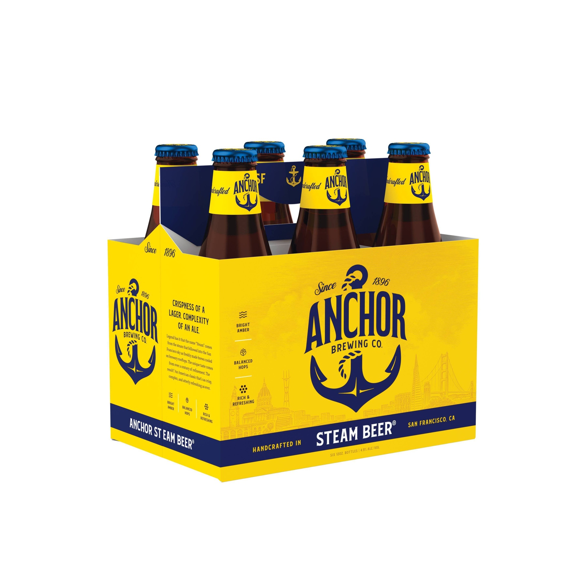 slide 1 of 4, Anchor Brewing Anchor Steam Beer - 6pk/12 fl oz Bottles, 6 ct; 12 fl oz