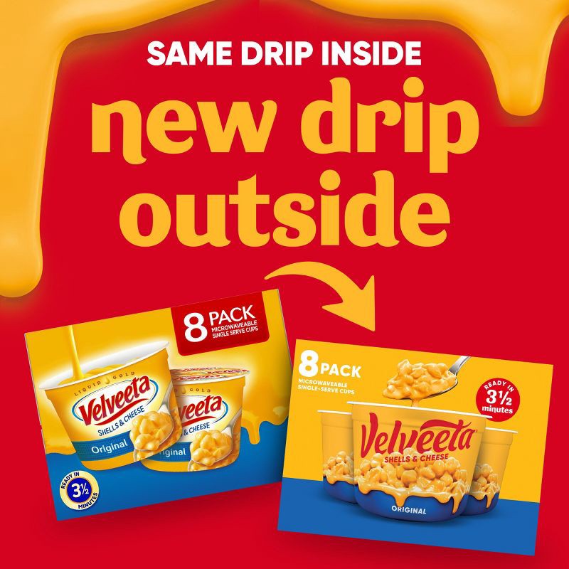 slide 3 of 9, Velveeta Shells & Cheese Original Mac and Cheese Cups Easy Microwavable Dinner - 19.1oz/8ct, 19.1 oz, 8 ct