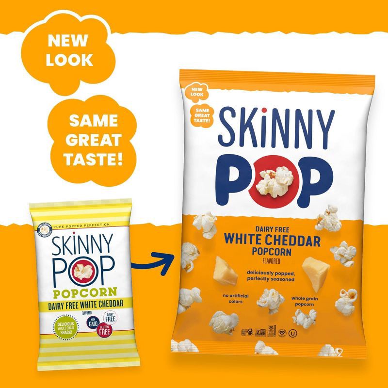 slide 7 of 7, SkinnyPop Dairy Free White Cheddar Popcorn - 4.4oz, 4.4 oz