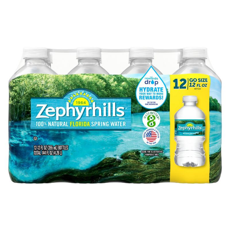 slide 2 of 9, Zephyrhills Brand 100% Natural Spring Water - 12pk/12 fl oz Bottles, 12 ct; 12 fl oz