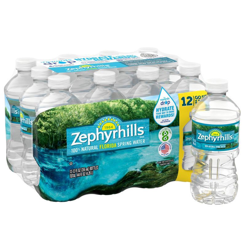 slide 1 of 9, Zephyrhills Brand 100% Natural Spring Water - 12pk/12 fl oz Bottles, 12 ct; 12 fl oz