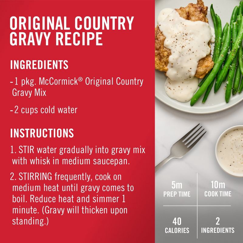 slide 7 of 20, McCormick Original Country Gravy Mix - 2.64 oz, 2.64 oz
