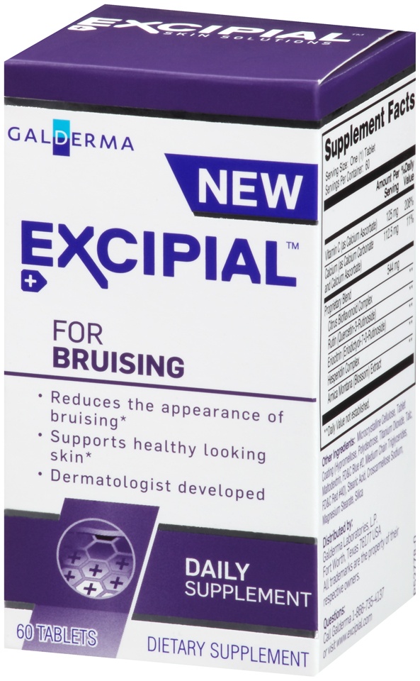 slide 3 of 6, Excipial For Bruising Daily Supplement Tablets, 60 ct