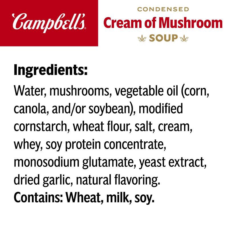 slide 8 of 12, Campbell's Campbells Cream of Mushroom Soup - 10.25oz / 4ct, 10.25 oz, 4 ct