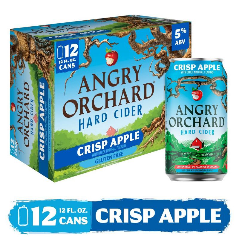 slide 3 of 7, Angry Orchard Crisp Apple Hard Cider - 12pk/12 fl oz Cans, 12 ct; 12 fl oz