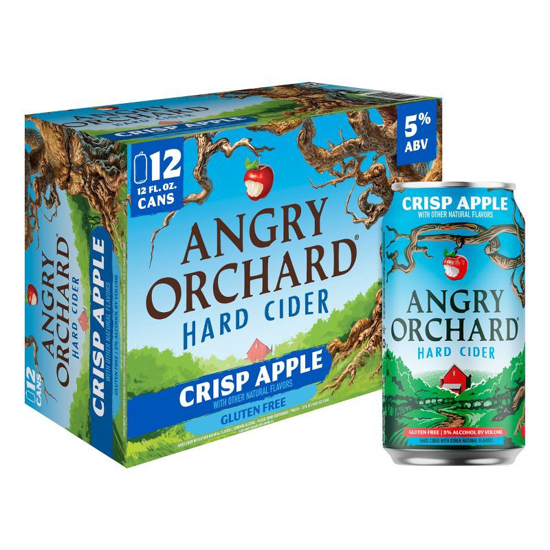 slide 1 of 7, Angry Orchard Crisp Apple Hard Cider - 12pk/12 fl oz Cans, 12 ct; 12 fl oz