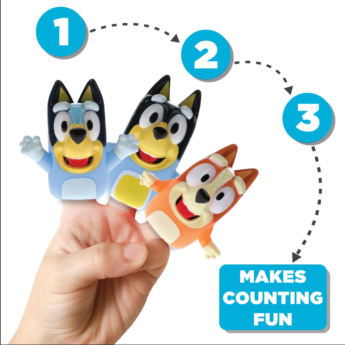 slide 3 of 4, Bluey 4 Piece Jumbo Finger Puppets, 4 ct