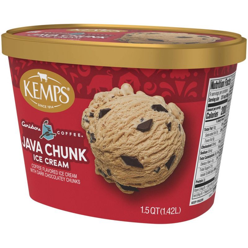 slide 4 of 8, Kemps Caribou Coffee Java Chunk Premium Ice Cream - 48oz, 48 oz