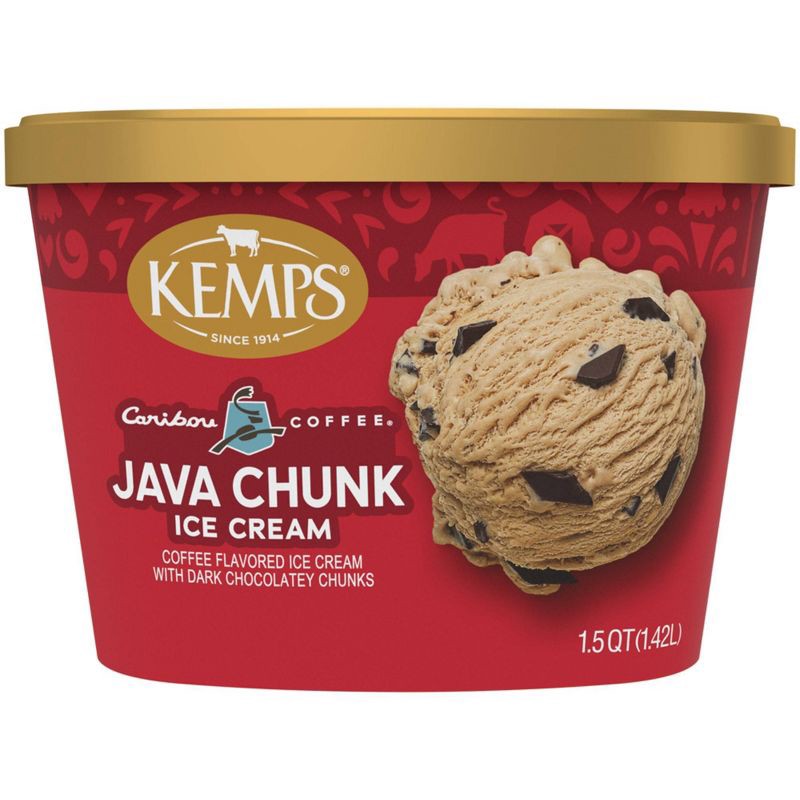 slide 1 of 8, Kemps Caribou Coffee Java Chunk Premium Ice Cream - 48oz, 48 oz