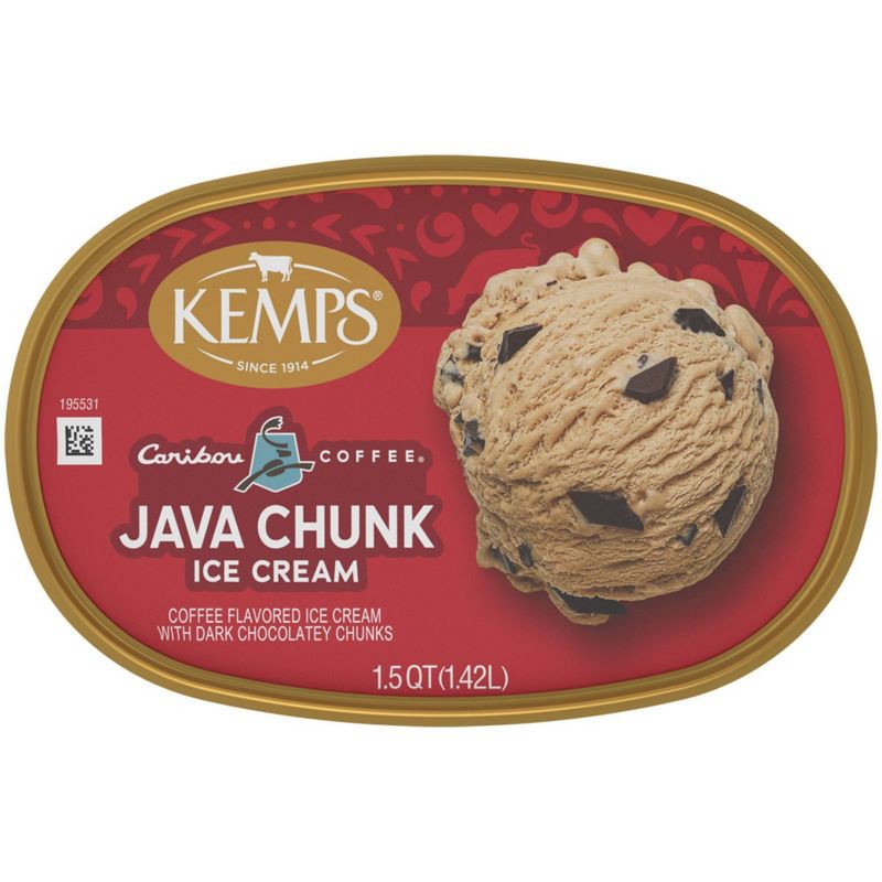 slide 7 of 8, Kemps Caribou Coffee Java Chunk Premium Ice Cream - 48oz, 48 oz