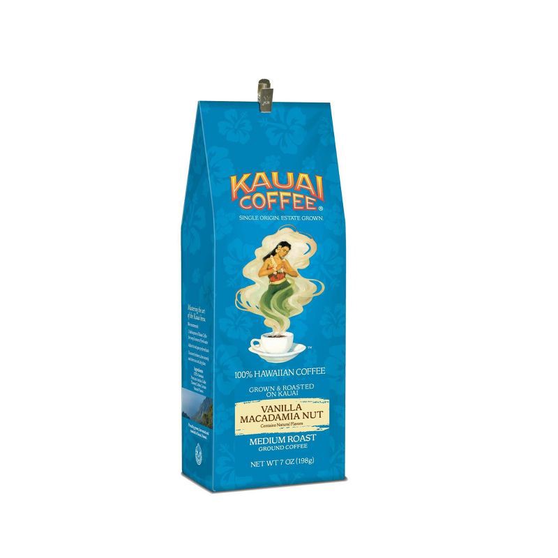 slide 1 of 4, Kauai Coffee Vanilla Macadamia Nut Medium Roast Ground Coffee - 100% Hawaiian Coffee- 7oz, 7 oz
