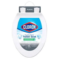 Clorox Antimicrobial Elongated Plastic Beveled Toilet Seat