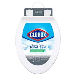 Clorox Antimicrobial Elongated Plastic Beveled Toilet Seat